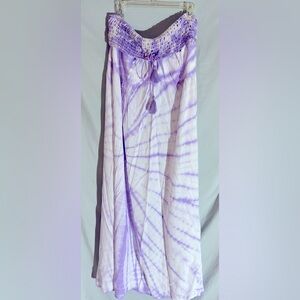 NEW Raviya Tie dye Beach Coverup Dress purple/white crochet top Sz XL